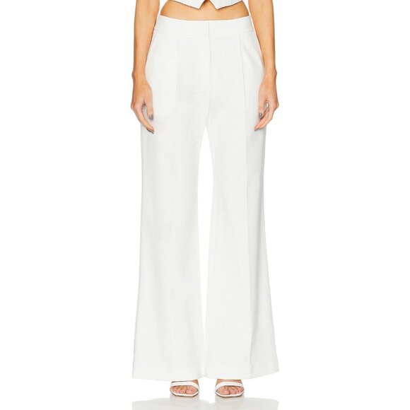 SANS FAFF Pin Tuck Palazzo Pants White - Picture 3 of 6